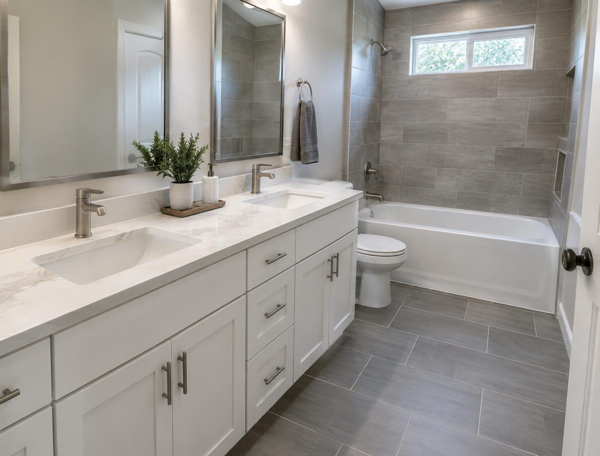 Illustrative tiled bathroom example