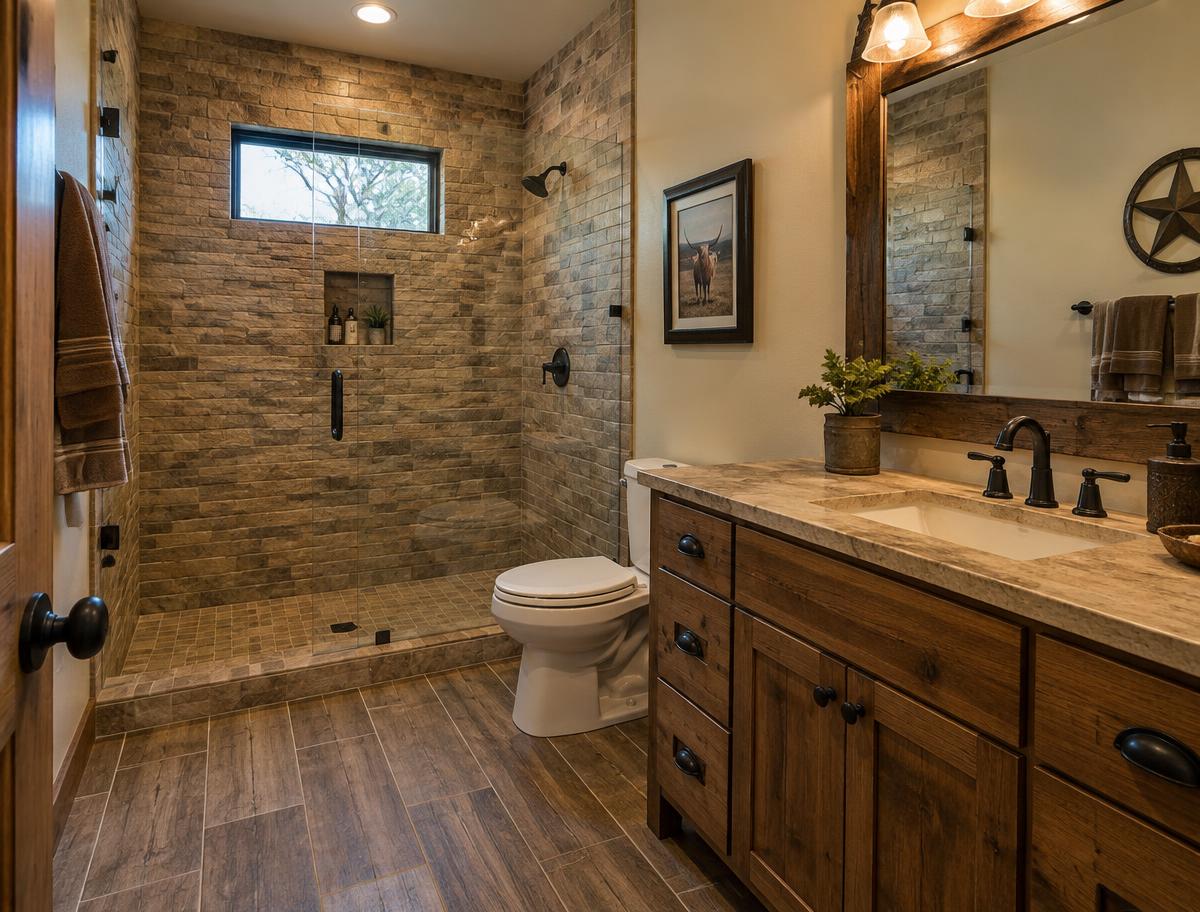 Illustrative tiled bathroom example