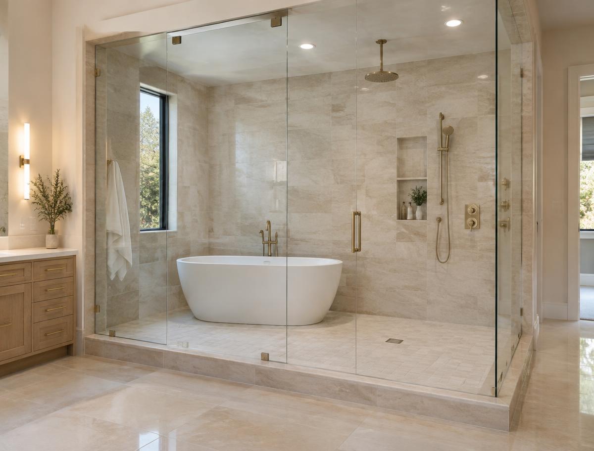 Illustrative tiled bathroom example