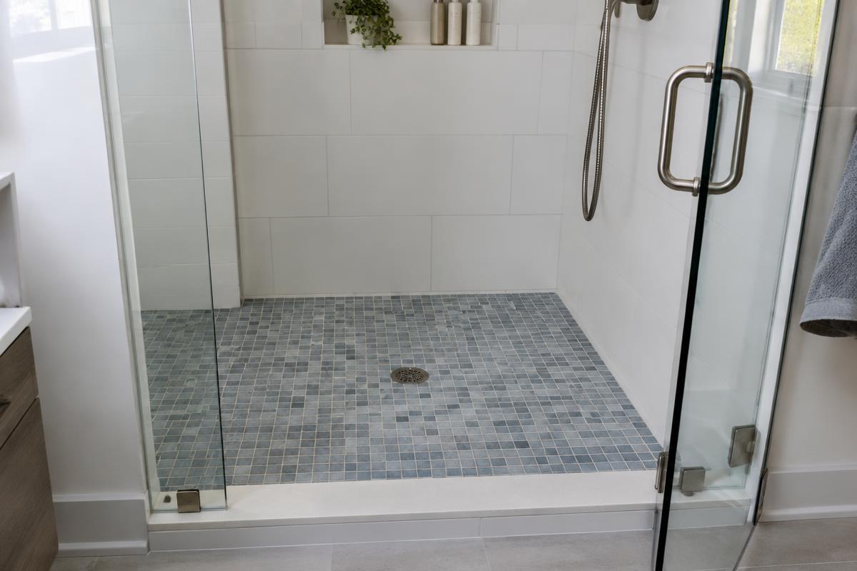 Illustrative shower pan replacement service example