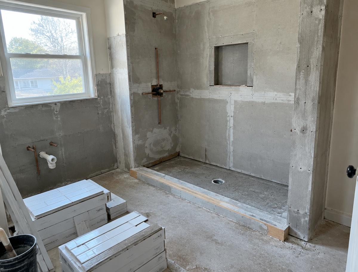 Illustrative bathroom remodeling tile example