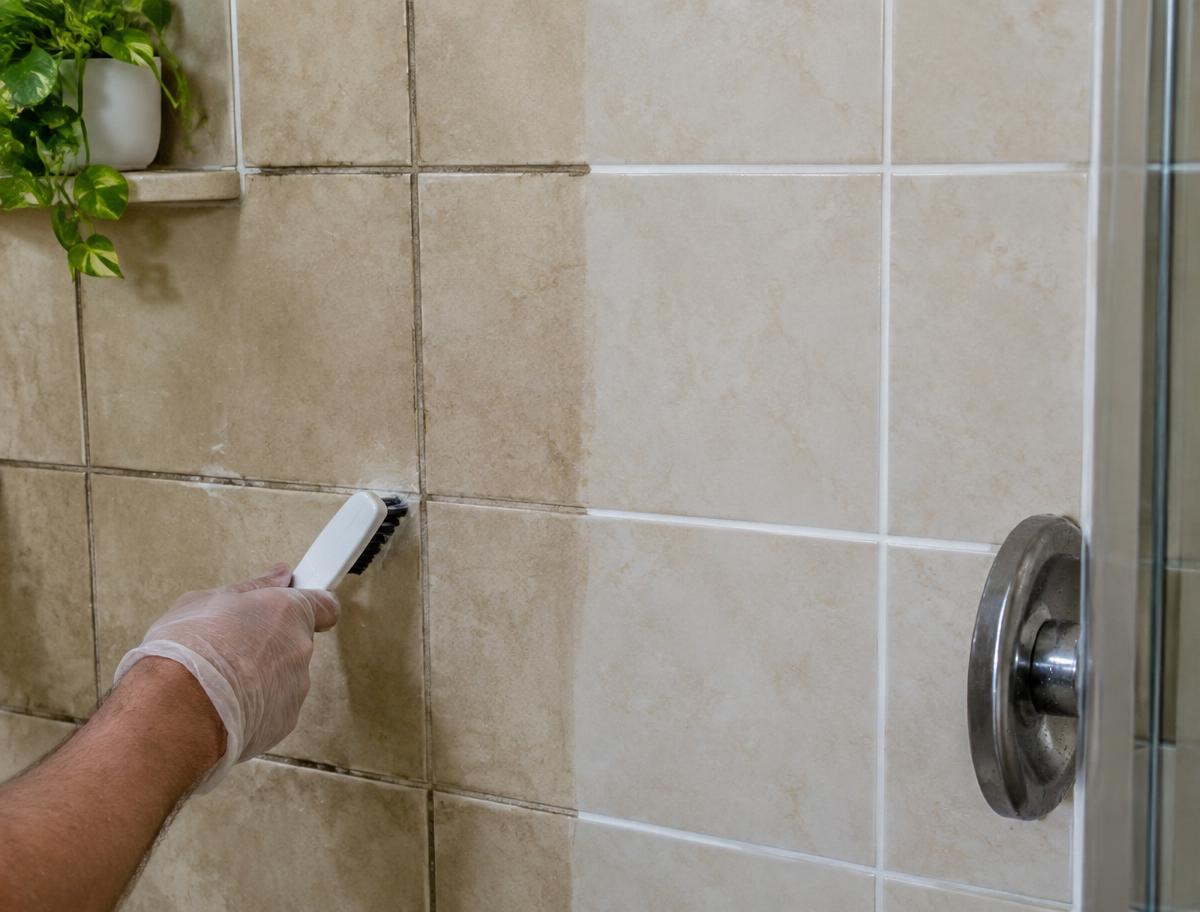 Illustrative grout staining tile example